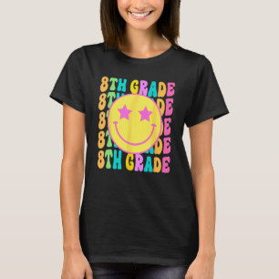 Smile Ansikte 8:e Klass Groovy 8:e Klass 1:a dagen T Shirt