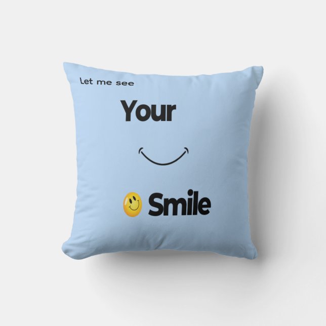 Smile Ansikte Dekorativ kudde-Cute Positivity Home Kudde (Framsida)