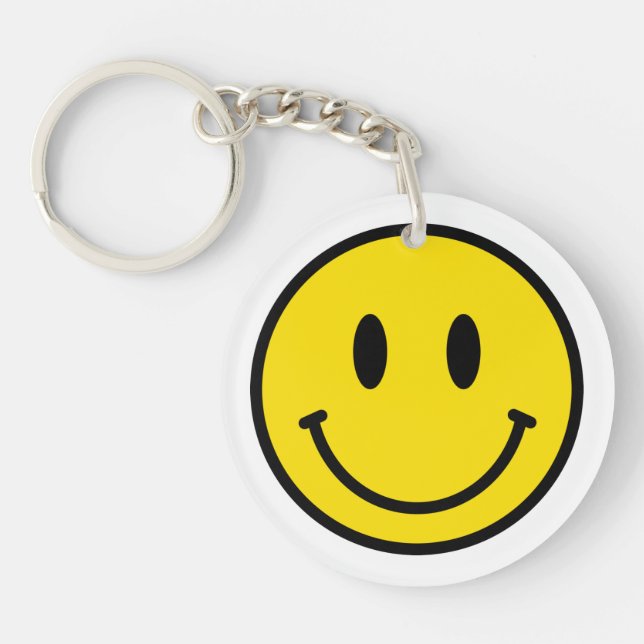 Smile Ansikte Emoji Gult Black White Roligt (Framsidan)