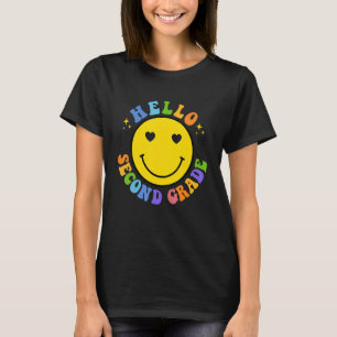 Smile Ansikte Hej andra Klass Lycklig första skola T Shirt