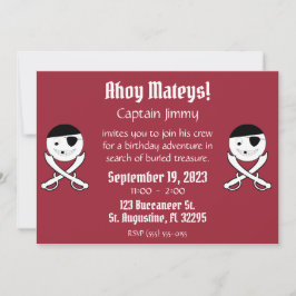 Smile Ansikte Jolly Roger Pirat-partiets inbjudan