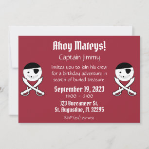 Smile Ansikte Jolly Roger Pirat-partiets inbjudan
