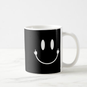 Smile Ansikte Mitten Finger Hand Funny Sarcasm Mem Kaffemugg