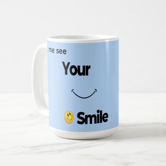Smile Ansikte Mugg - Cute Positivity Coffee & Tea  (Framsida vänster)