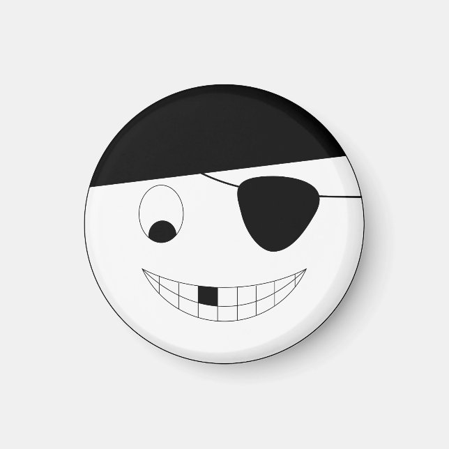 Smile ansikte pirat Jolly Roger Magnet (Framsidan)
