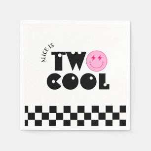 Smile Ansikte Retro Två Coolor på födelsedagen Pappersservett