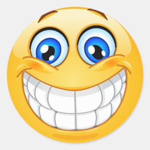 Smile Ansikte Sticker Runt Klistermärke