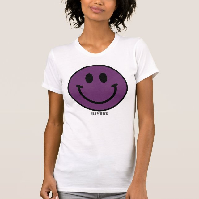 Smile ansikte Tee Shirt Lila Emoji HAMbWG (Framsida)
