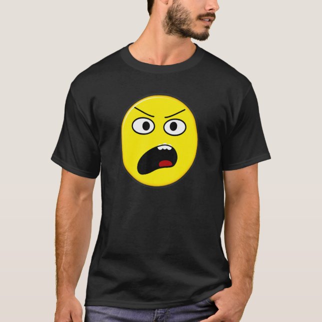 Smile Ansikte upprörd förfärad chockad Gra T Shirt (Framsida)
