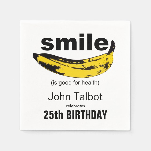 Smile är bra 25:e Födelsedagsfestens Pappersservet Pappersservett (Framsidan)