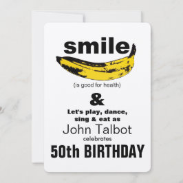 Smile är bra 50 Födelsedagsfest inbjudan