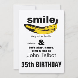 Smile är bra for Health 35e Birthday Call Inbjudningar