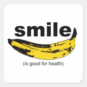 SMILE är bra för Health Square Sticker Fyrkantigt Klistermärke