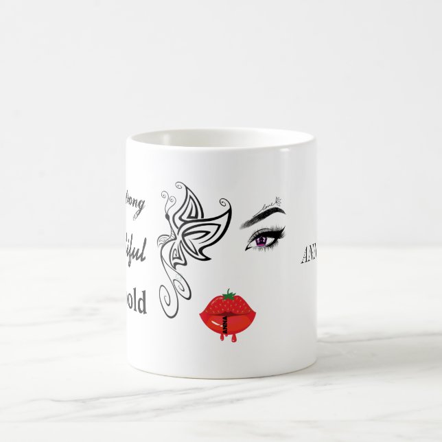 Smile är den bästa makeup| Tattoo | Läppar Kaffe M Kaffemugg (Center)