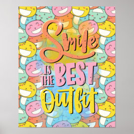 Smile är den bästa utrustningen! Motiverande Poster