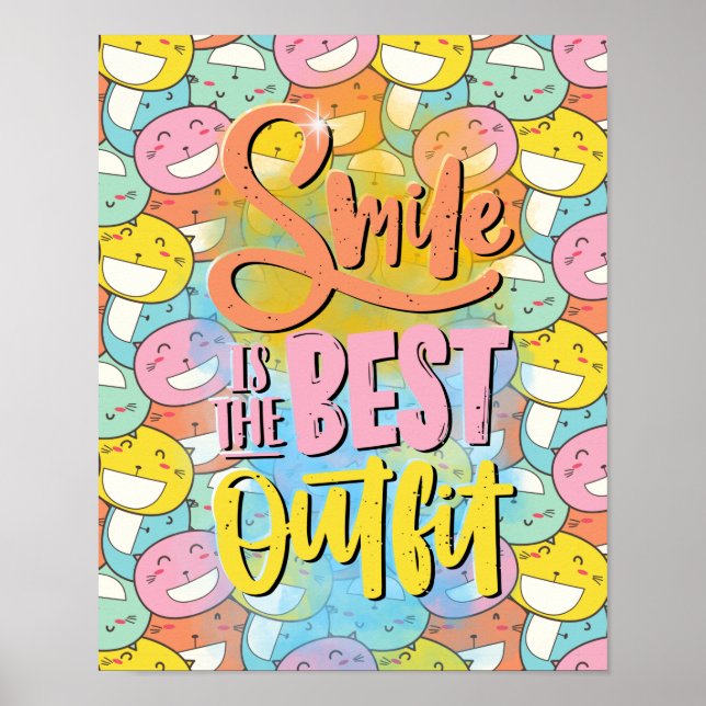 Smile är den bästa utrustningen! Motiverande Poster (Framsidan)