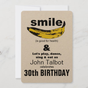 Smile är inbjudan till bra 30års födelsedag Party