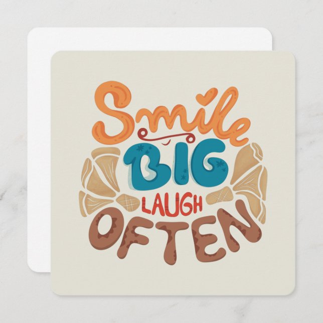 Smile Big Laugh Often: Glatt Julkort (Fram/baksida)