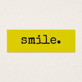 Smile Black Gult Typography Litet Visitkort