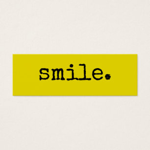 Smile Black Gult Typography Litet Visitkort