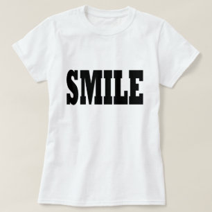 SMILE Black Slogan Typography T-shirt