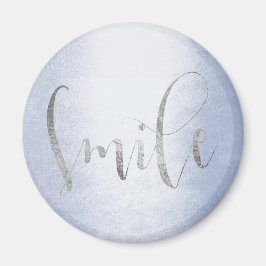 Smile Blue Pastel Silver Grått Ombre Encouragement Magnet