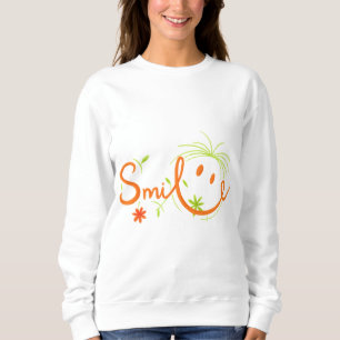 Smile Borste Stil Linjekonst Kvinnors Tröja