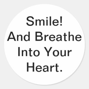 Smile Breathe Jeff Hankamer Artjunkhaus Kärlek Fre Runt Klistermärke
