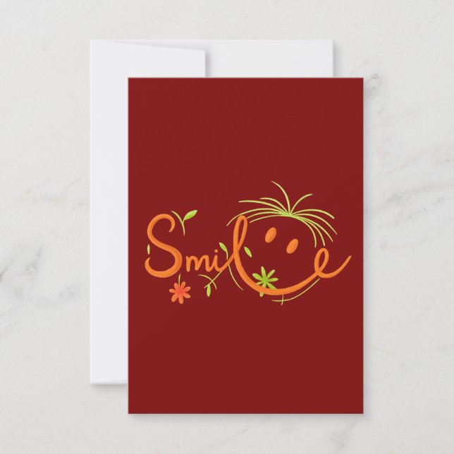 Smile Brush Style Line Art | Thank You Card 3.5"x5 Tack Kort (Framsida)