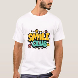 Smile Club Söt Positiv Typografi T Shirt