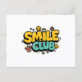 Smile Club Söt Serietypografi Inbjudan Vykort