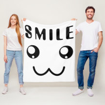 "Smile" Coola Motivational Fleece Blanket