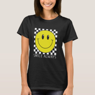 Smile Cute Gult Lycklig Peace Smilande Ansikte T Shirt