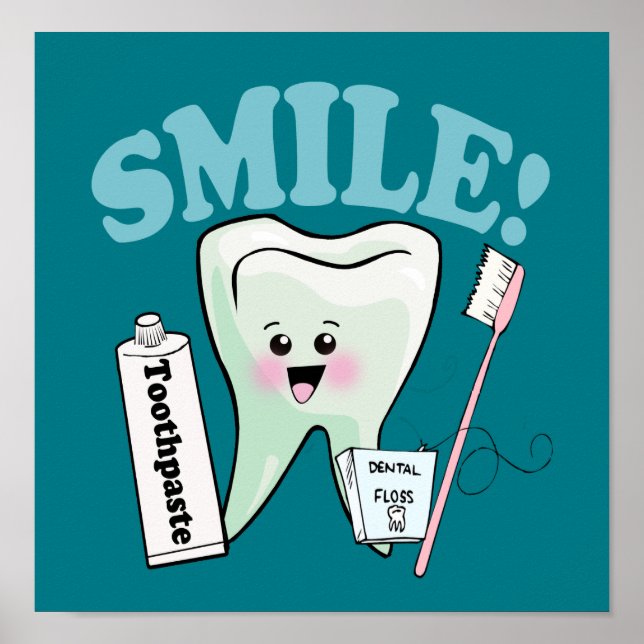 Smile Dentist Office Tooth Art Poster (Framsidan)