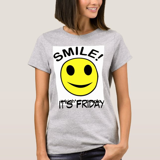 Smile dess fredag dam-ringskjorta tröja (Framsida)