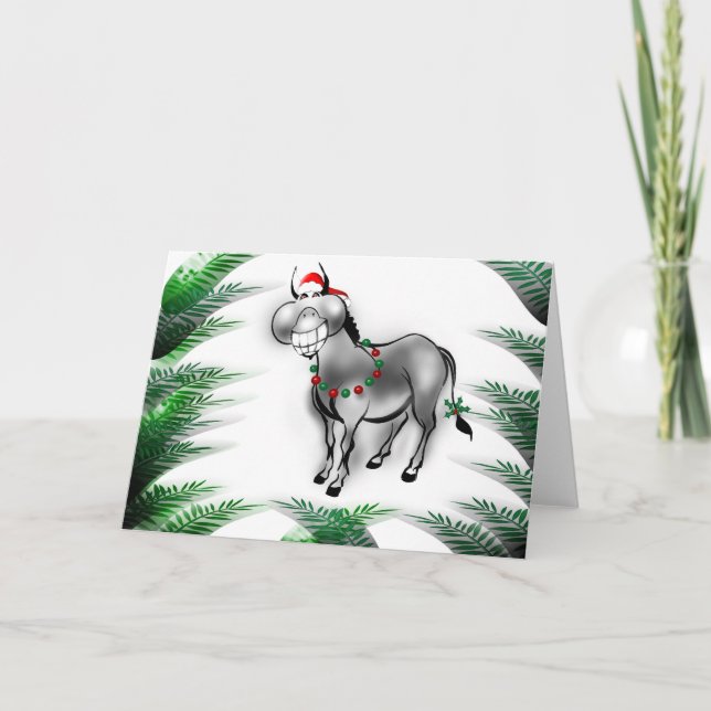 Smile dess julklapp, klump, Donkey Greeting Card Helgkort (Framsida)