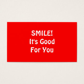 SMILE! Det är Bra för dig. Röd. Visitkort