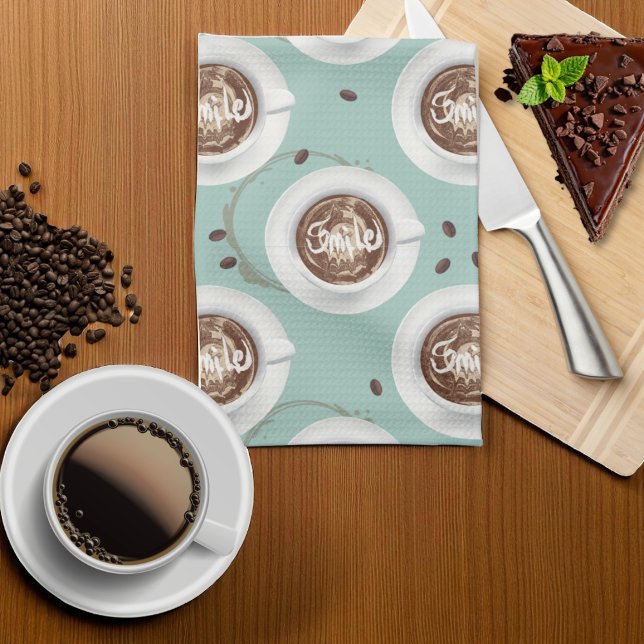 Smile Det är dags för kaffe- Choc Mint Kökshandduk (Skapare uppladdad)