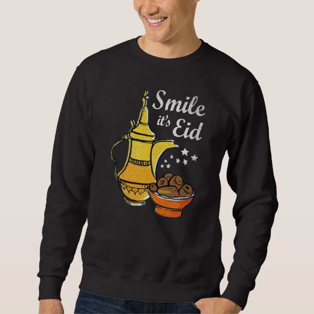 Smile Det är Eid  Eid Mubarak Lång Ärmad Tröja (Framsida)