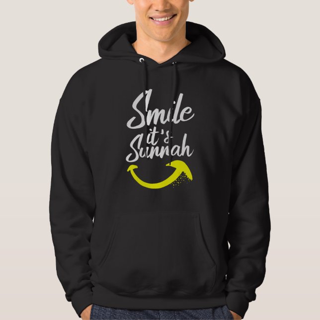 Smile Det är sunnah Muslim Islam Quran Mosque Rama Hoodie (Framsida)