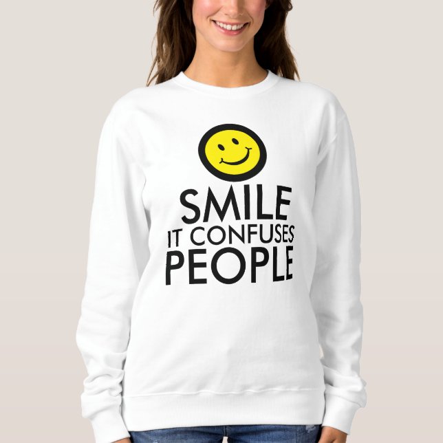 Smile det förvirrar folk att citera skjorta t shirt (Framsida)
