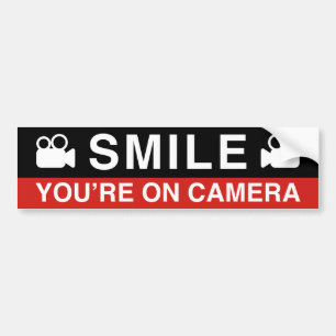 Smile du är på kameran bildekal