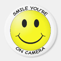Smile Du är på kameravrunda magnet (stor)