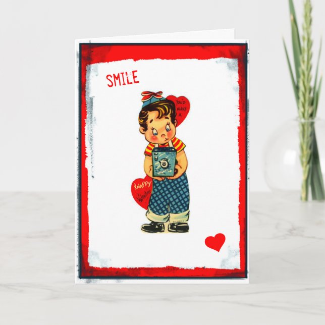 Smile, du gör ett snappt Valentine Card Helgkort (Framsida)
