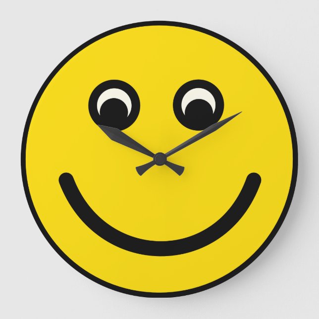 Smile Emoji Clock Stor Klocka (Framsida)