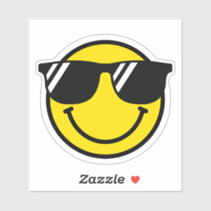 Smile Emoji Lycklig Ansikte Sunglasses Coola Rolig Klistermärken