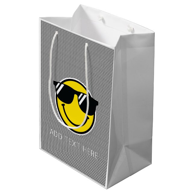 Smile Emoji Lycklig Ansikte Sunglasses Gingham Coo (Baksidan Vinklad)