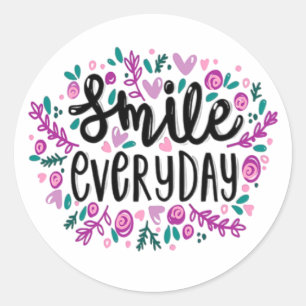 Smile Everday Runt Klistermärke