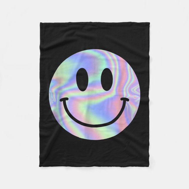 Smile Face Shirt Happy Smiling Face Rave Edm Music Fleecefilt (Framsidan)