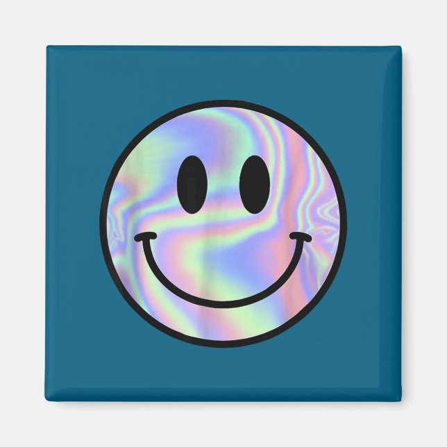 Smile Face Shirt Happy Smiling Face Rave Edm Music Magnet (Framsidan)